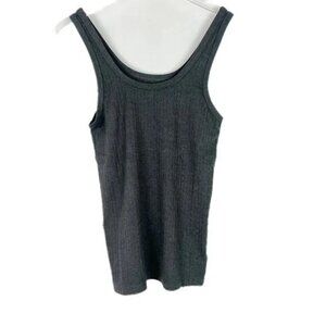 NWT Aerie Ribbed Tank Top Sleeveless Stretch Basic Charcoal Gray Size XS NEW